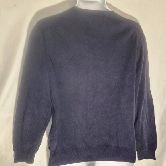 Polo by Ralph Lauren V-Neck sweater, 100% Pima Cotton, Dark Blue in size Medium - Picture 5 of 13